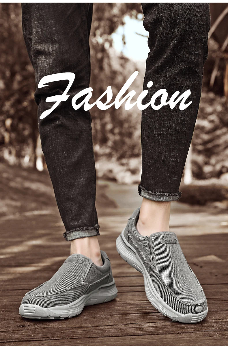 Men's Lightweight Canvas Loafers for Outdoor Hiking Camping Casual Sports Running Jogging Shoes Size 39-48