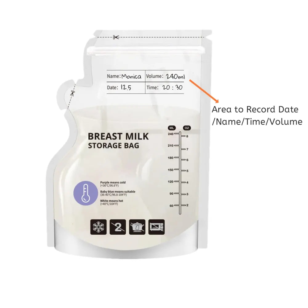 60pcs/30pcs Breast Milk Storage Bags Sterilized Leak Proof Pouches Disposable Breastmilk Storage Freezing Temperature Indicator
