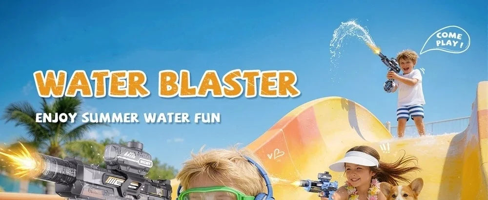 Electric Water Blaster Gun Children Automatic Water Pistol WaterGun with Led Light Summer Outdoor Game Party Toy for Adults Kids