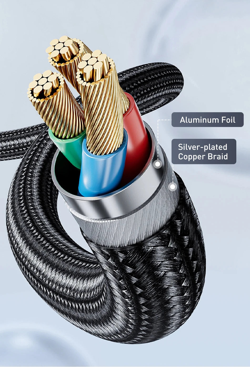 Rocoren Audio Cable 3.5 mm Jack Male to Male Aux Cable For Phone Headphone Car MP3 Speaker Computer 3.5mm Jack Aux Wire Cord 5M