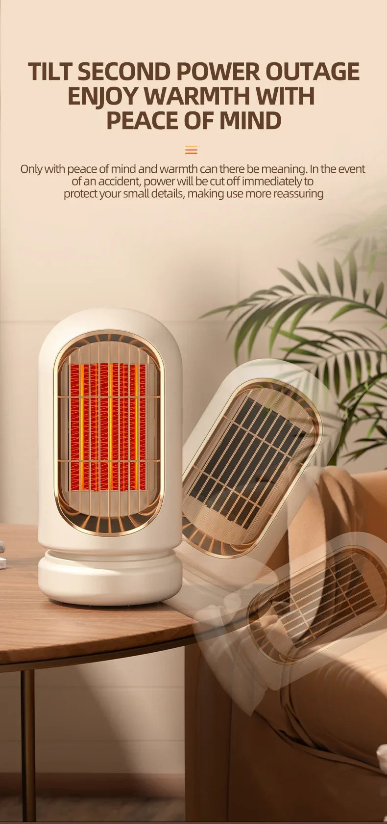 Small Household Heater Lasting Constant Temperature Quickly Add Safety and Energy Saving Power Off Protection Electric Heater