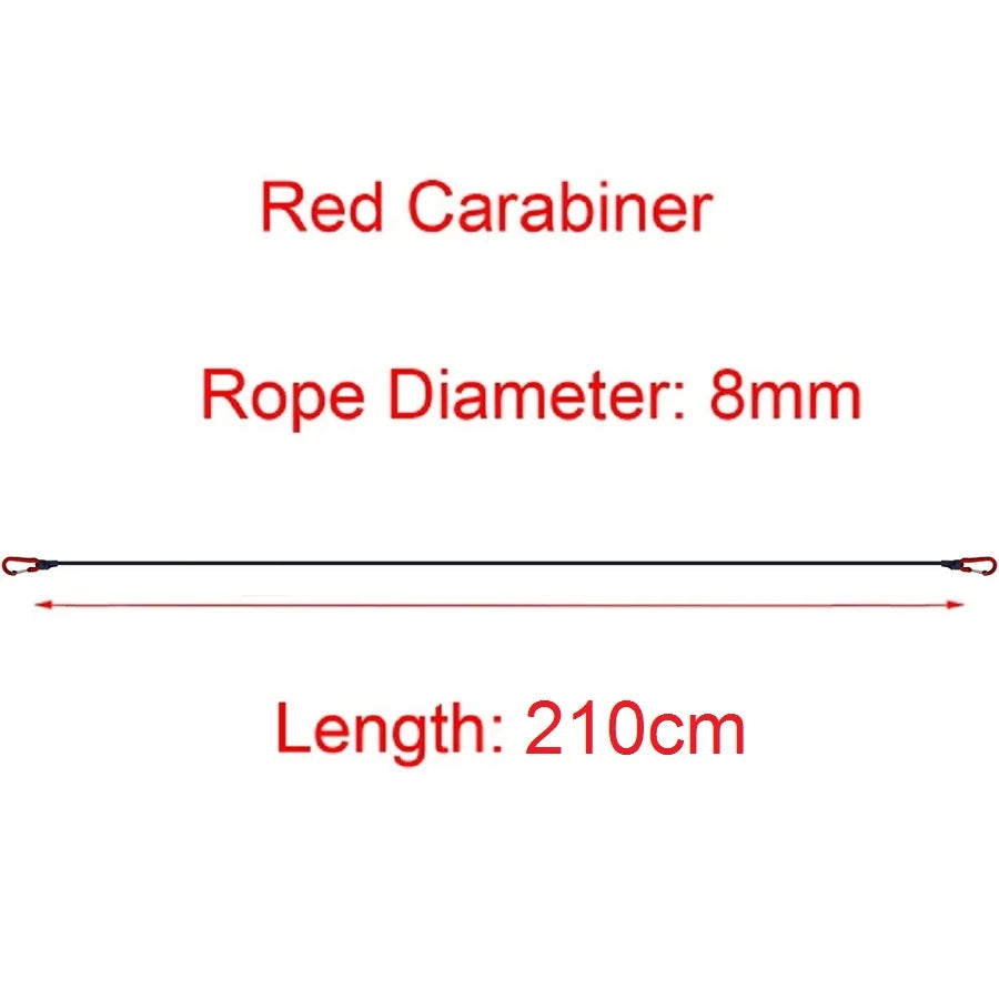 30-210cm 8mm Packing Ropes Outdoor Elastic Bungee Cords with Red Hooks Stretch Lightweight for Bikes Car Luggage Roof Rack Strap