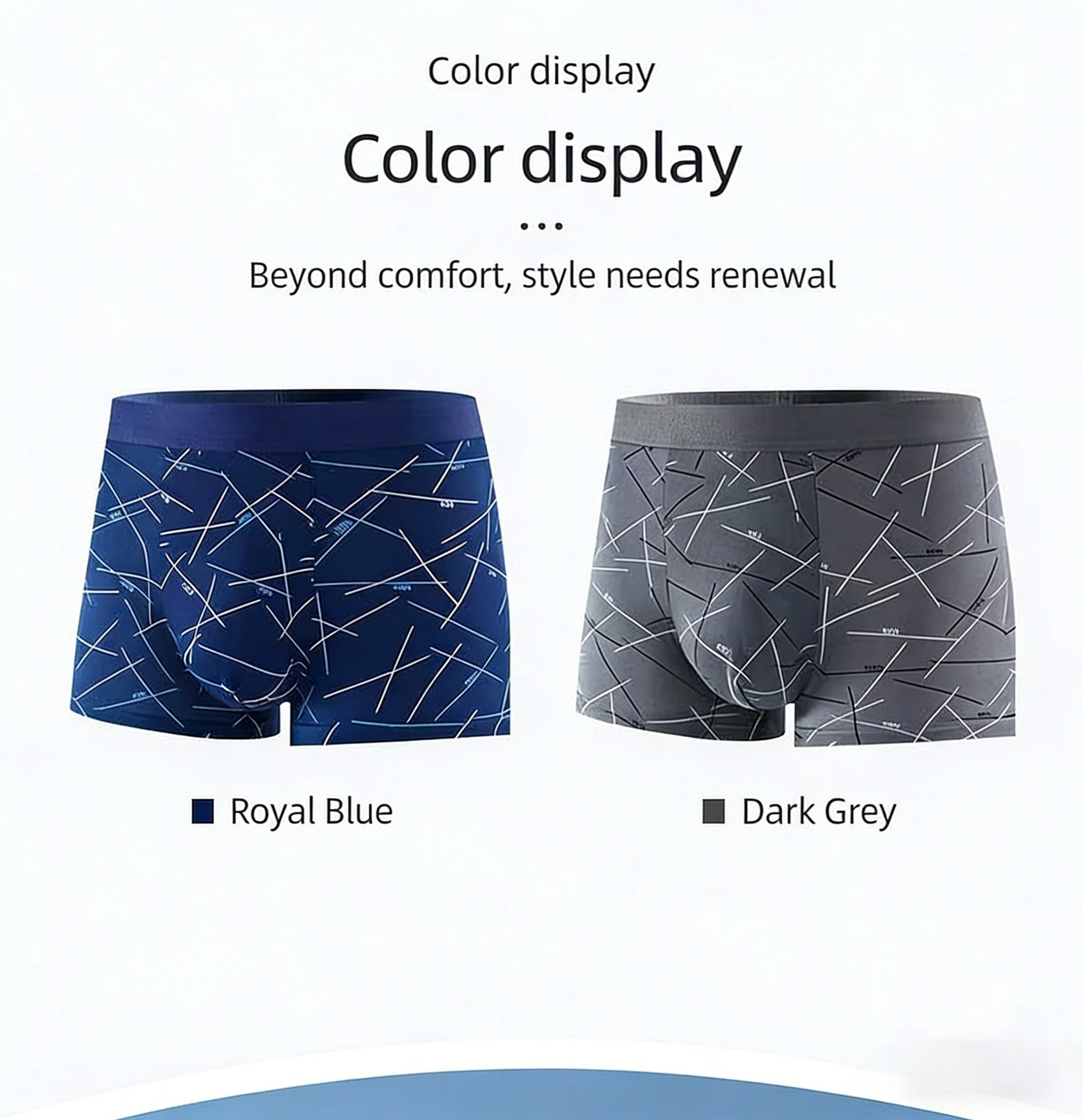 4pcs men's underwear, comfortable, soft and fashionable daily line print intimate boxer briefs, sporty and breathable boxers