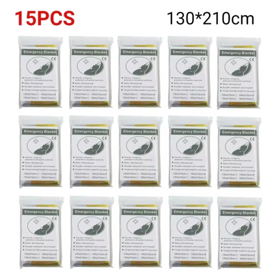 5-30Pc Outdoor Emergency Gold-Sliver Survival Blanket Waterproof First Aid Rescue Curtain Foil Thermal Military Blanket130X210Cm