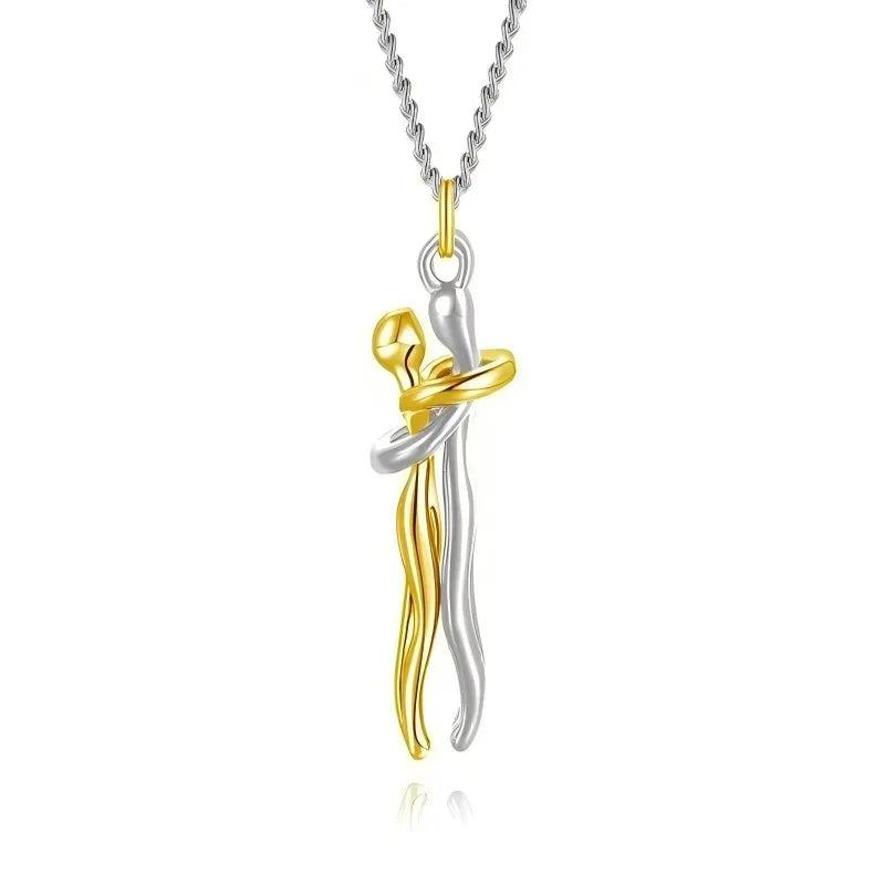 2025 Two-Tones Hug Necklace Detachable Mother And Child Pendant DIY Love Jewelry for Family Special Occasions
