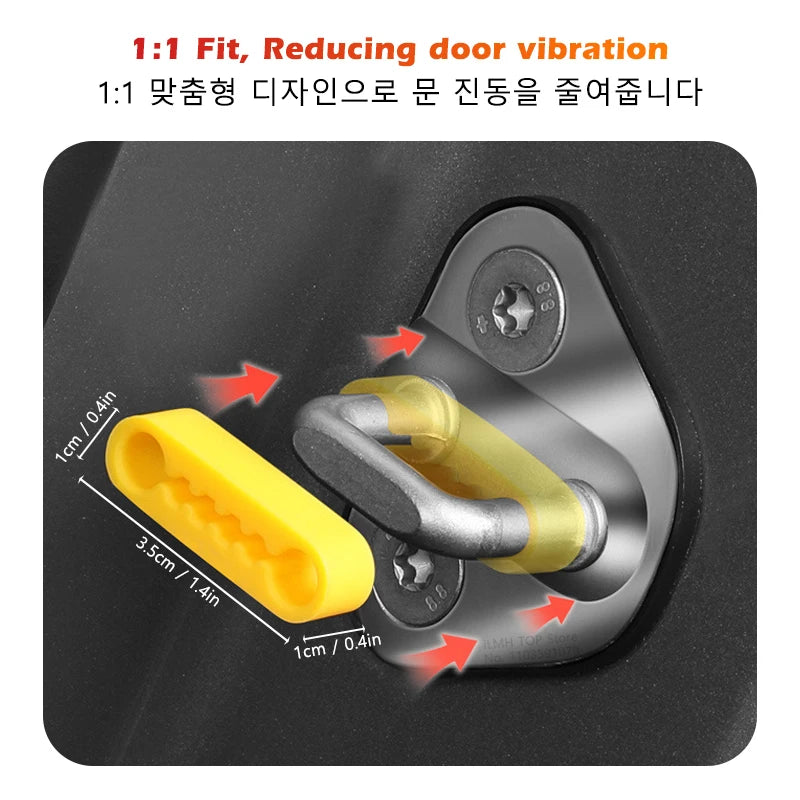 Silicone Car Door Lock Cover Pad Universal Anti Vibration Shock Absorber Soundproof Damper For Auto Door Latch Anti Scratch