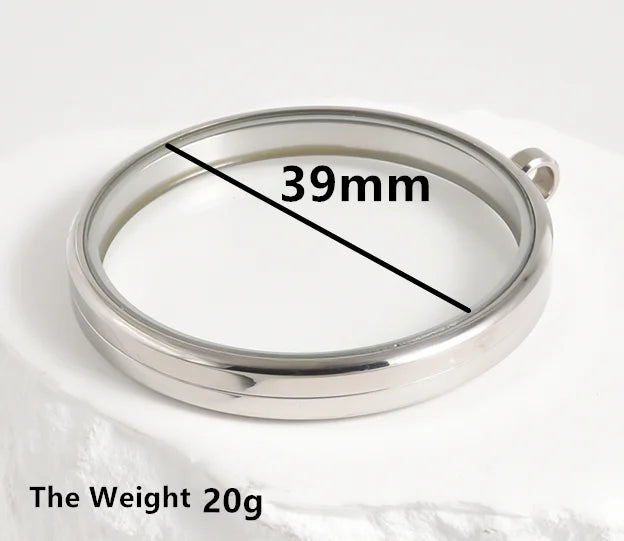 1Pc Stainless Steel Round Reliquary Photo Coin Holder Locket Pendant Openable Glass Cremation Urn Relicario Colgantes Jewelry