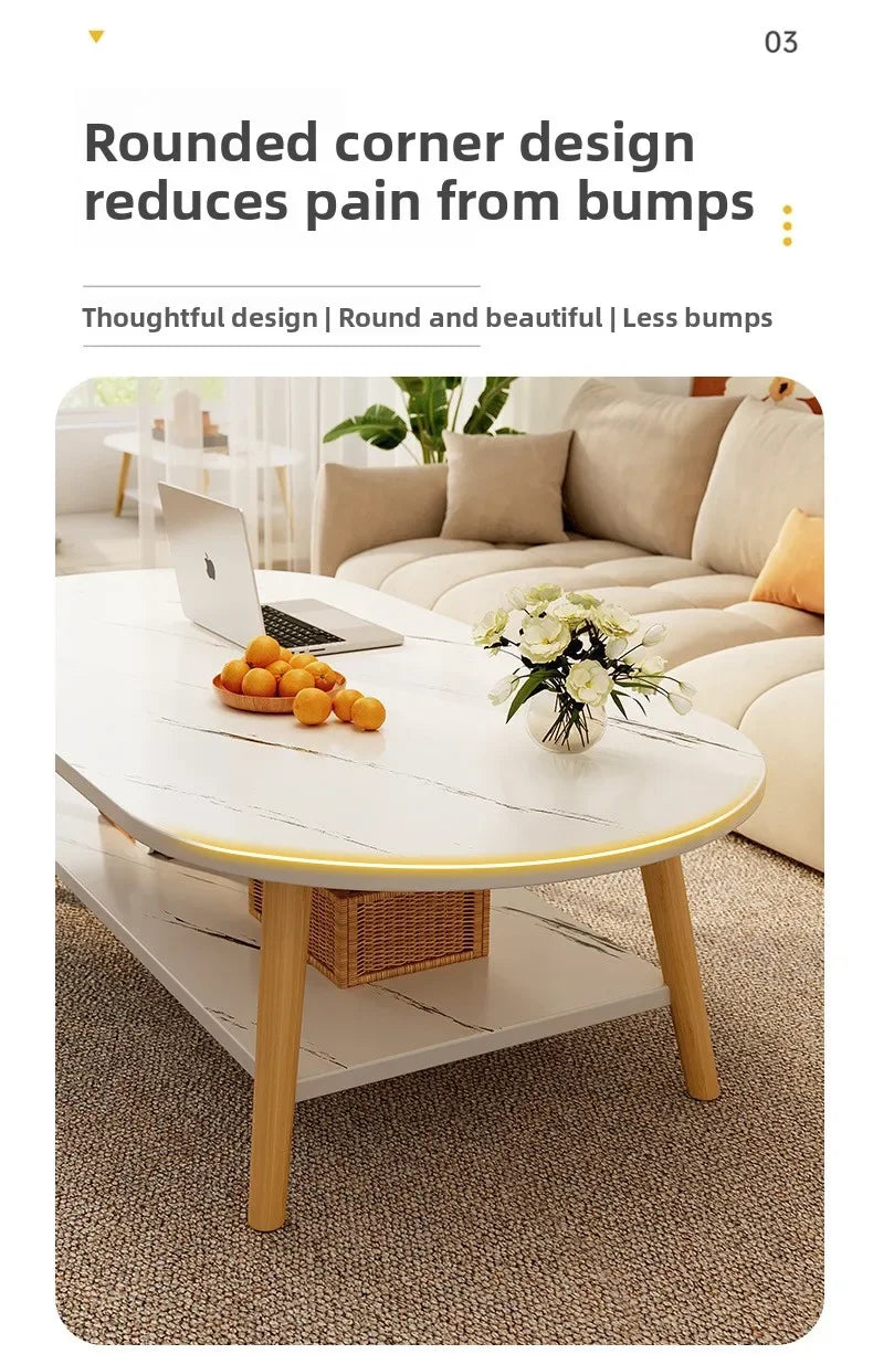 Coffee table living room small apartment multi-functional small tea table Nordic simple homestay double-layer small table