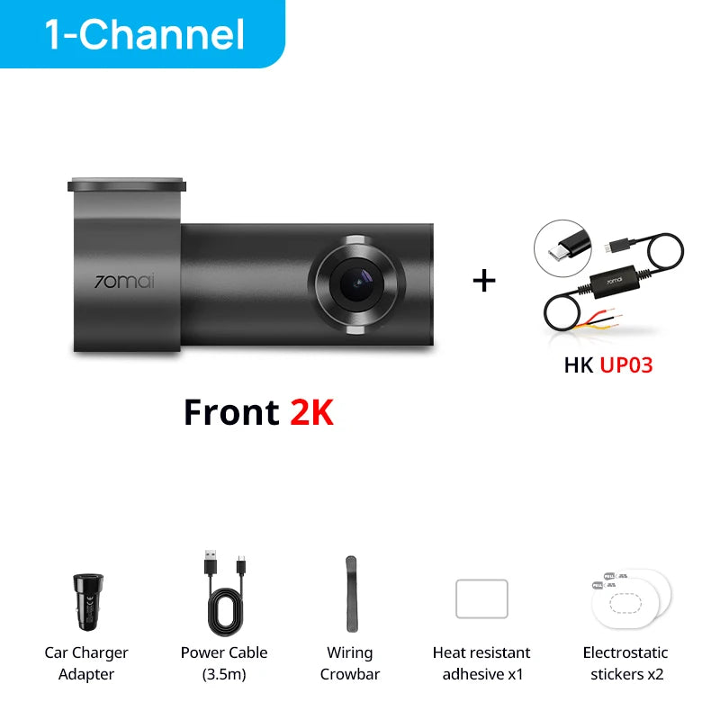 70mai Dash Cam M310 Plus 2K English Voice Control 1440P WDR Night Vision 24H Parking Surveillance 70mai M310 2K Car DVR Wi-Fi 6
