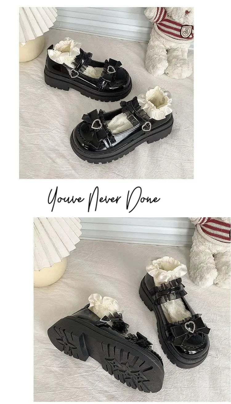 2025 Summer New School Girl JK Loafer Pumps Platform Shoes Japanese Style Lolita Y2K Kawaii Jirai Kei Fashion