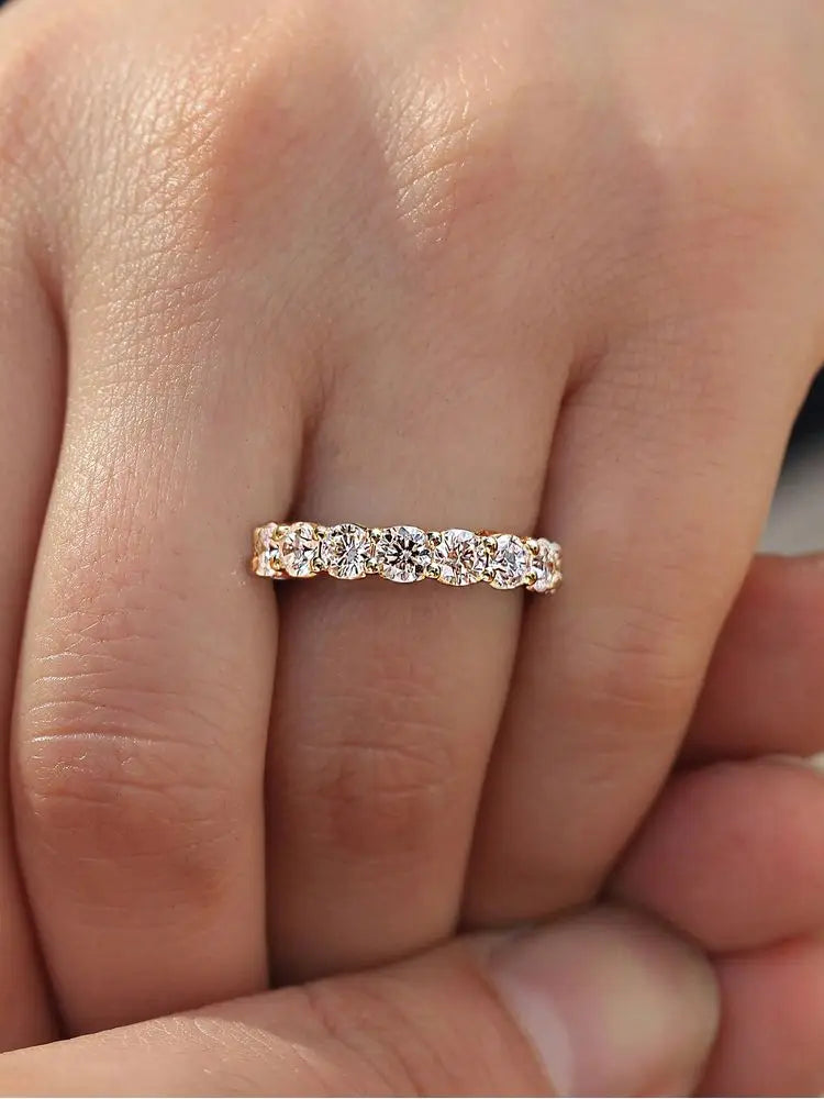 925 Sterling Silver Round Zircon Shiny Gorgeous Rings For Women Engagement Wedding High Quality Fine Jewelry