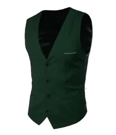 High Quality Men Suit Vest Waistcoat Business Casual Slim Groom Groomsman Wedding Men's Dress Blazer Vests Formal Party Dress
