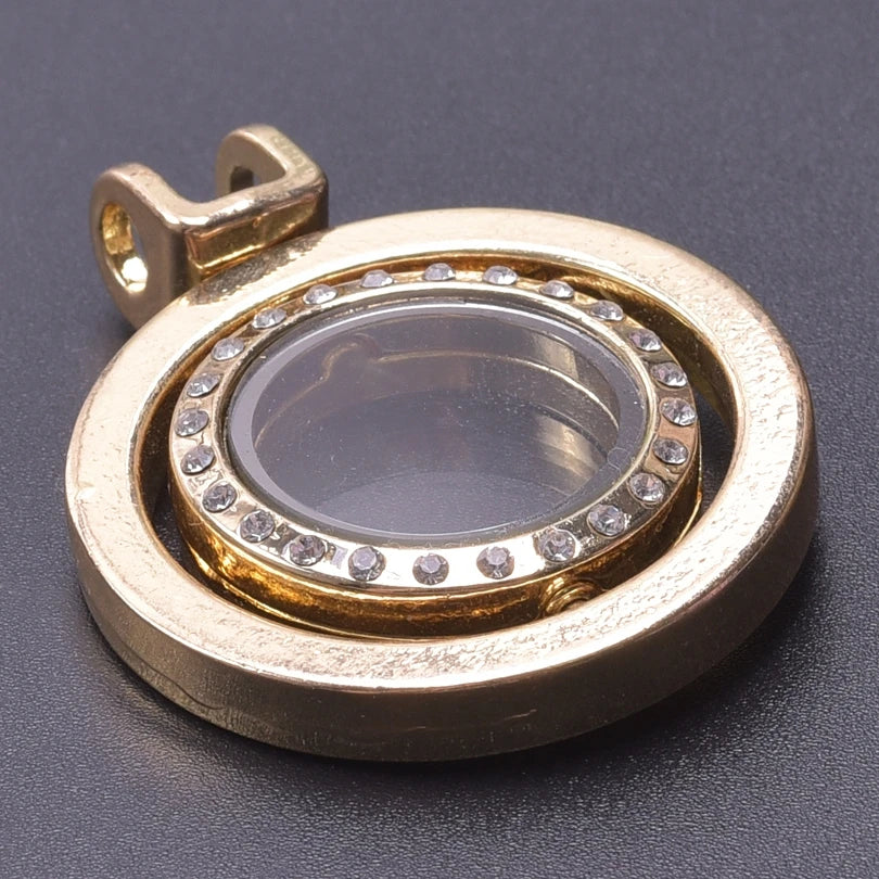 1Pc Punk Heart Round Memory Reliquary Photo Medaillon Pendant Glass Geometric Cremation Ashes Floating Locket кулон Jewelry