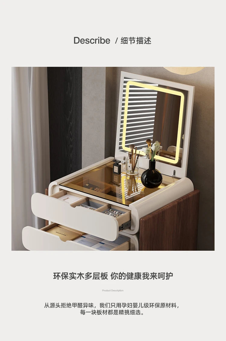 Dressing Table Bedroom Minimalist Design New Mini Bedside Table Storage Elegant Stylish Coiffeuse Maquillage Meuble Furniture
