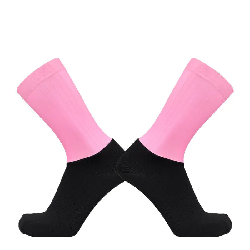 2026 New Cycling Slip Anti Silicone Summer Whiteline Aero Socks Men Bicycle Sport Running Bike Socks Calcetines 2024 New Socks