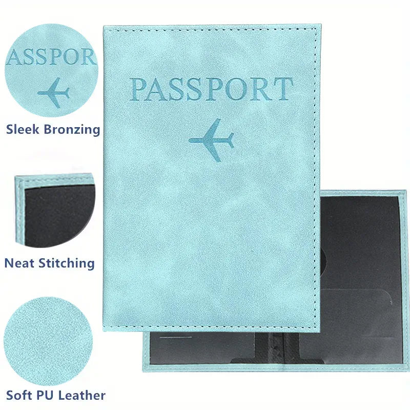 Lover The World Map Passport Cover Hot Stamping Simple Plane Women Men Travel Passport  Case Holder Fashion Wedding Gift