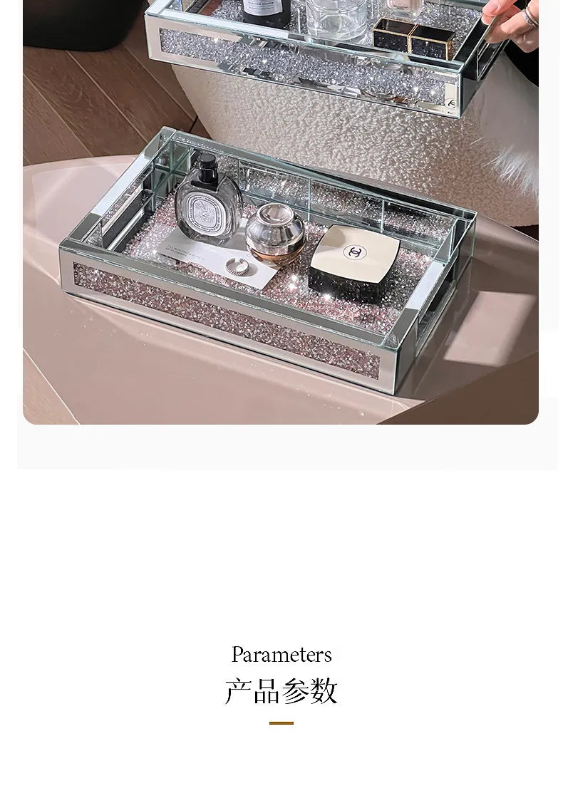 Luxury-inspired desktop skincare organizer, vanity perfume tray, and key holder
