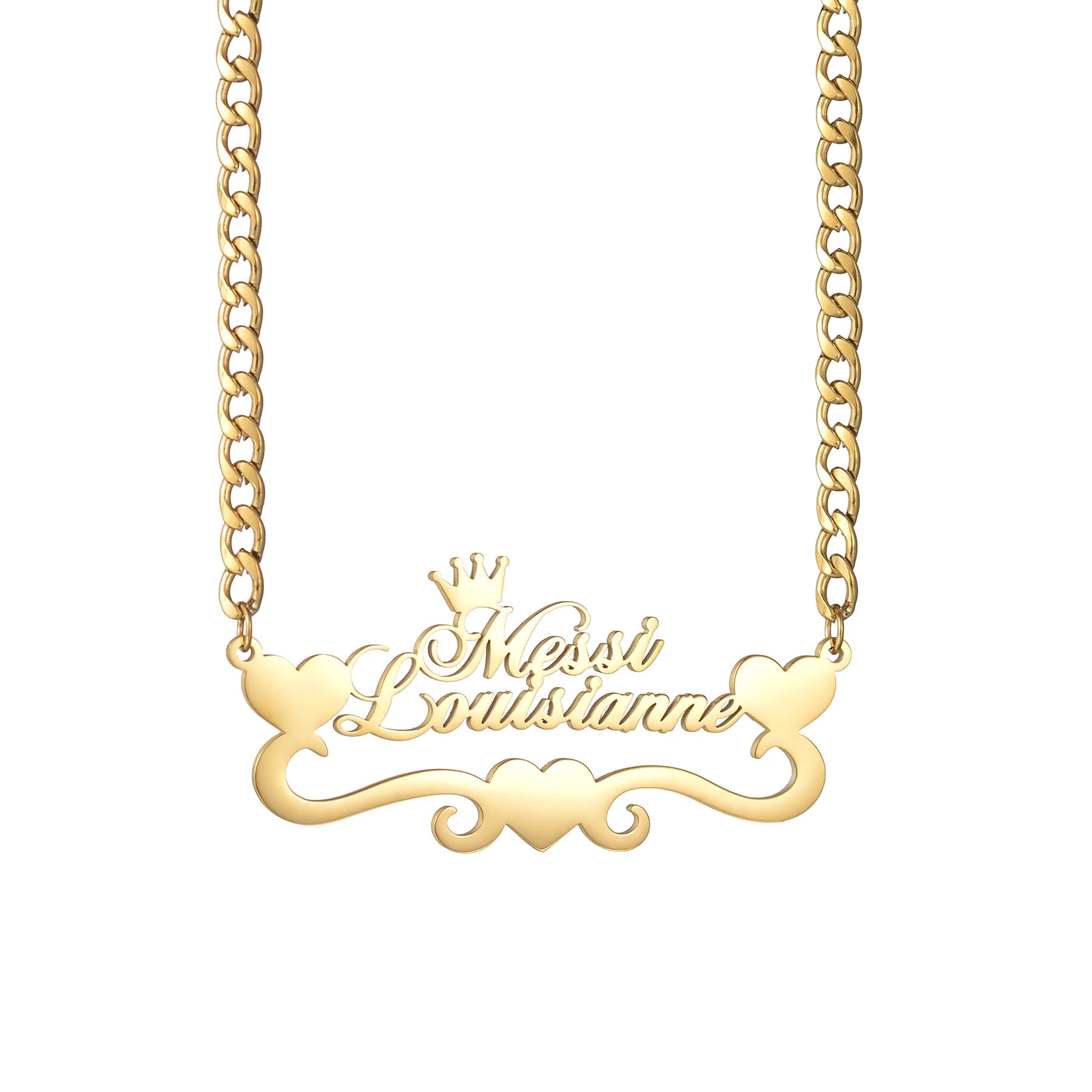 Atoztide Custom Name Necklaces Personalized Stainless Steel 4mm NK Cuban Thick Chain Pendant Letter for Women Jewelry Gift 