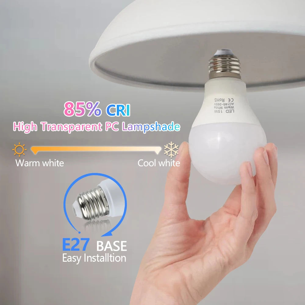 E27 LED Bulb Smart IC Energy Saving Light 220V-240V High Brightness Indoor Home Lighting Ampoule Bombilla Lampada Projector Lamp