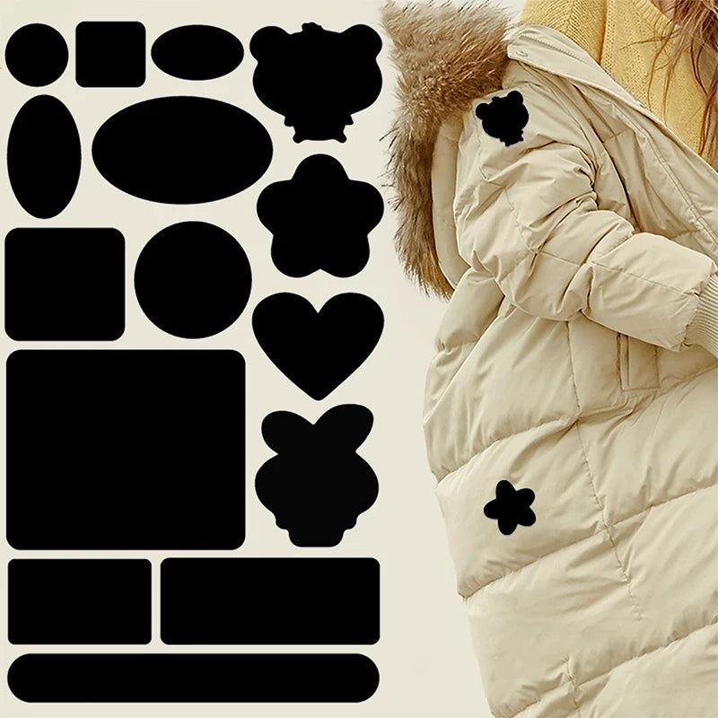 Universal Black Self-Adhesive Fabric Repair Patch (2-Piece) – No-Cut Instant Fix For Down Jackets & Coats