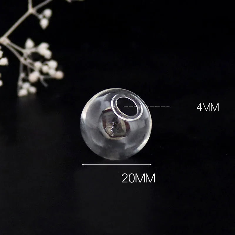 10piece 6-40mm Hollow Glass Ball With One Hole Round Bubble Vial Glass Globe Orbs Jewelry Findings Glass Locket Accessories