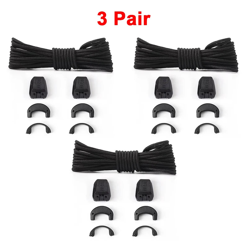 Fashion No Tie Shoelaces Outdoor Running Sneakers Laces Round Tennis Shoe Laces Without Ties Adult Kids Shoelace Shoes Accesorie
