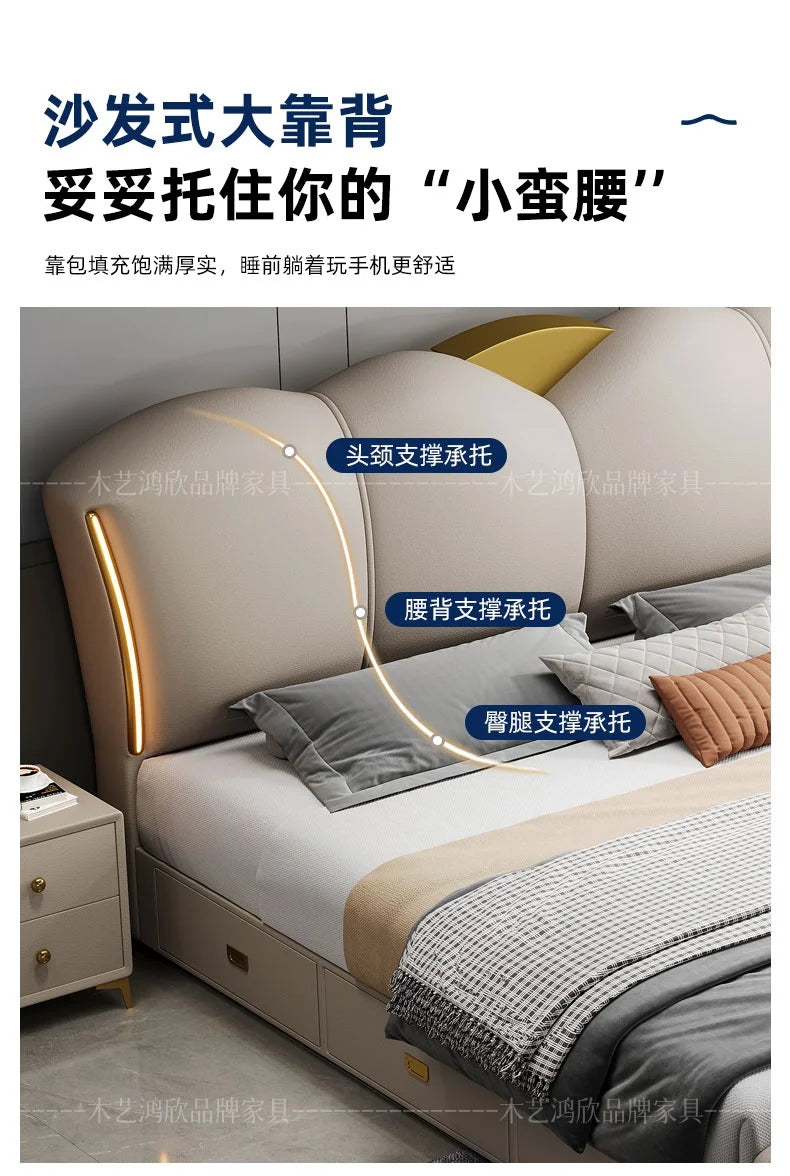 Bedroom Drawer Bed Twin Bedside Table Princess Sleeping Bed Storage Lounge Frame Muebles Para El Hogar House Accessories