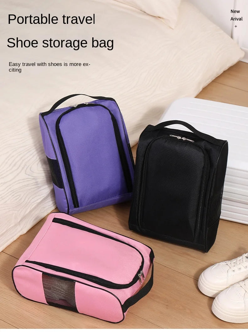 Portable Golf Shoe Bag Oxford Cloth Shoe Carrier Bags Breathable Lightweight Golf Handbag Dustproof Football Tennis Shoe Bag