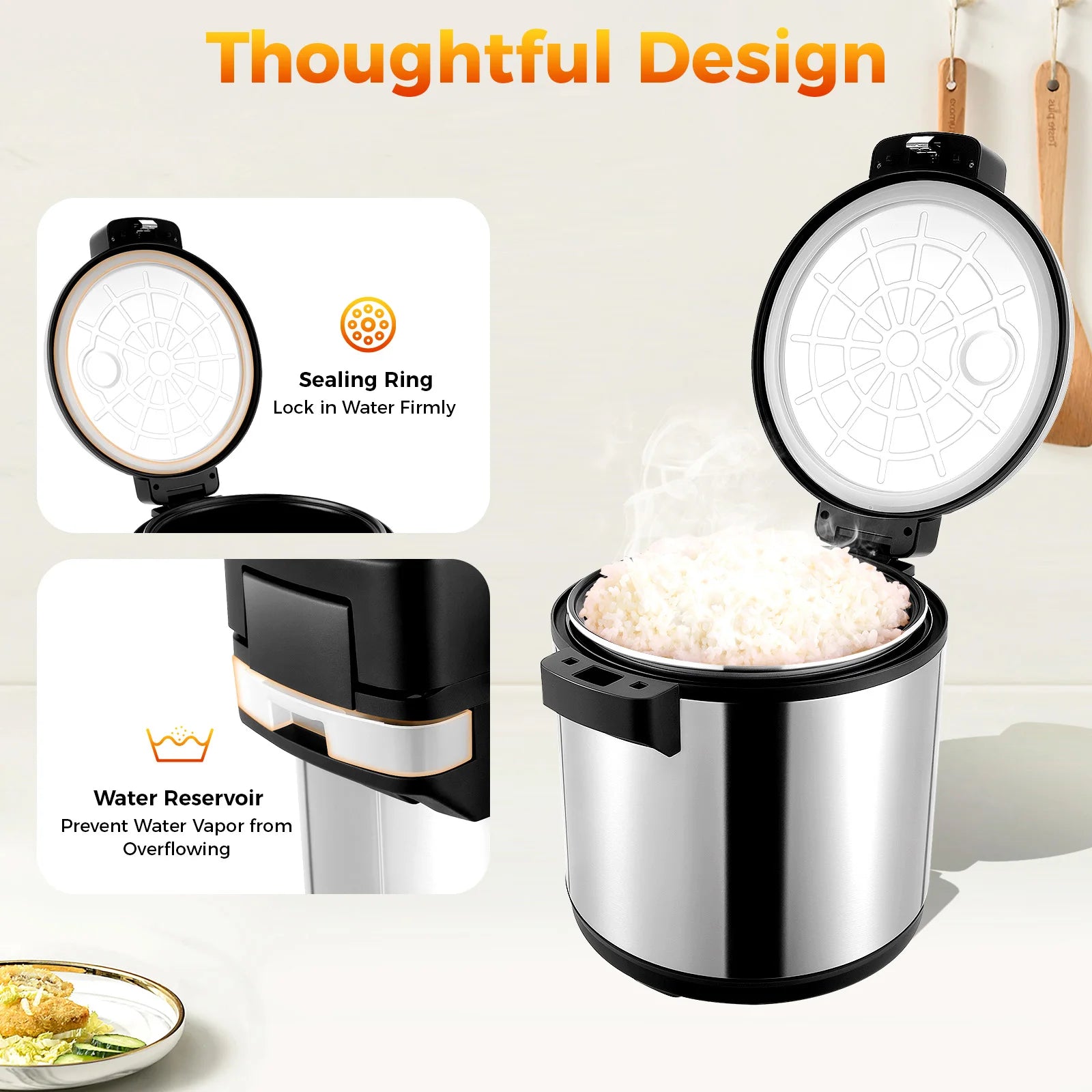 110W 110V Commercial Rice Warmer Insulation Rice Cooker Electric Rice Warmer 19L Rice Warmer for Restaurant