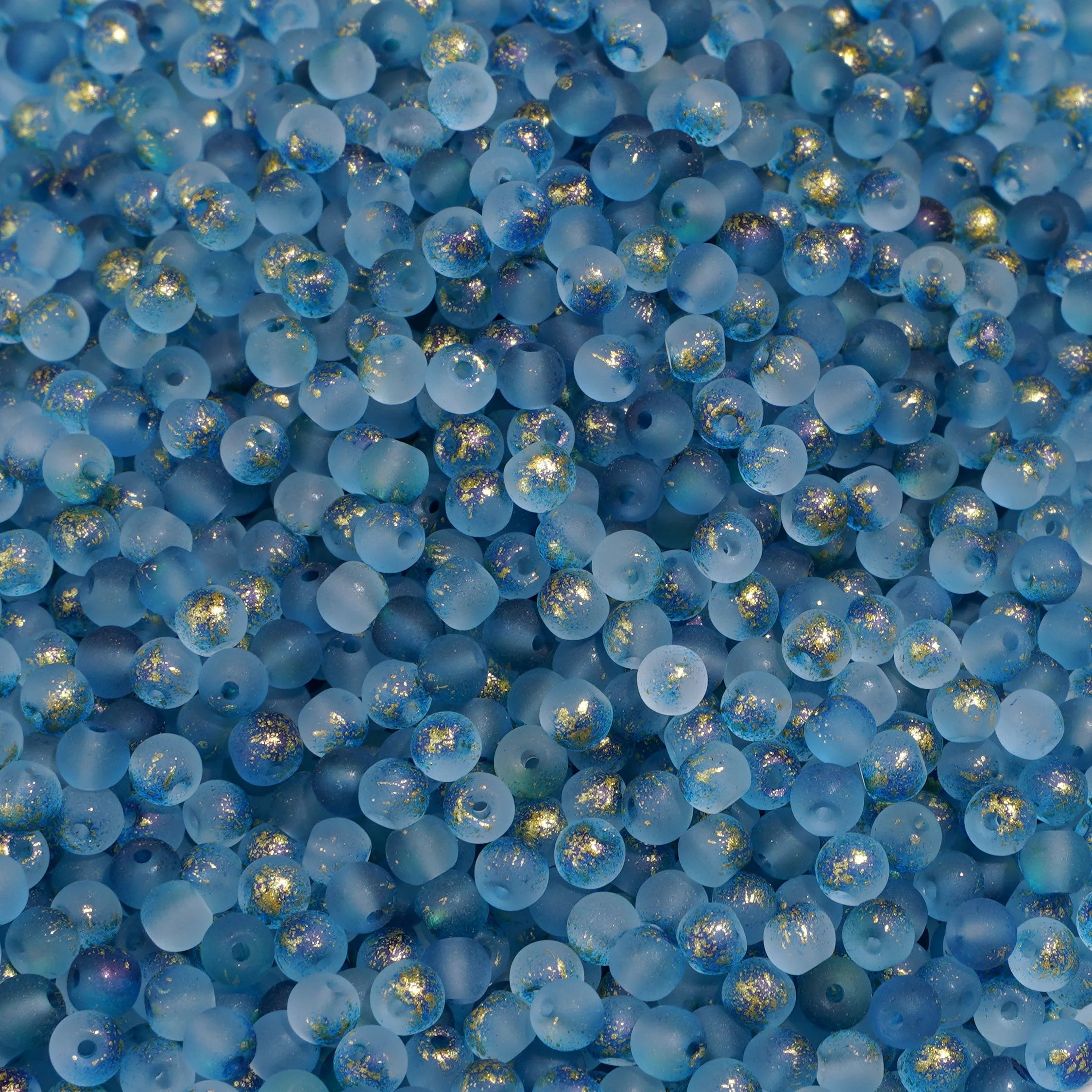 100Pcs 4mm High Quality Frosted Gold Splattered Glass Rice Beads Loose Beads for Handmade Jewelry DIY Bracelet Necklace Material