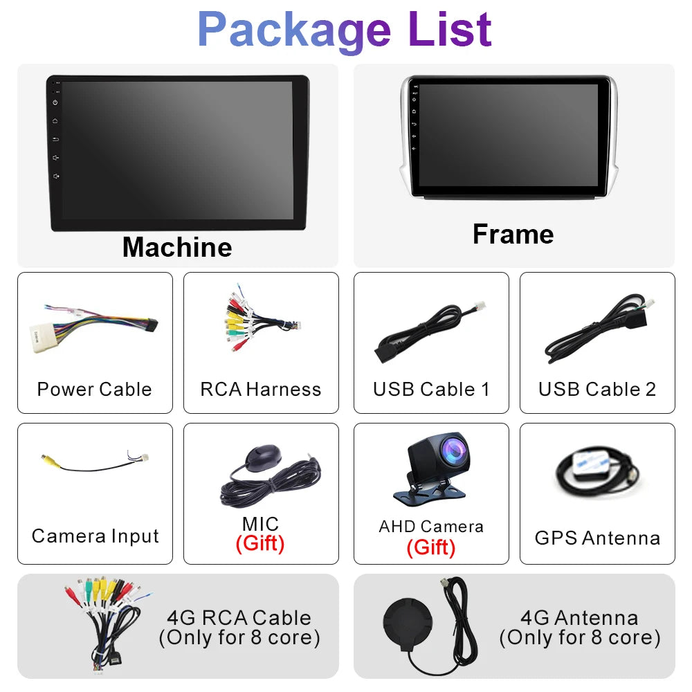 Android 14 For Peugeot 208 2008 2012-2018 Car Radio Multimedia Video Player CarPlay Auto Stereo GPS Navigation Head Unit Wifi 4G