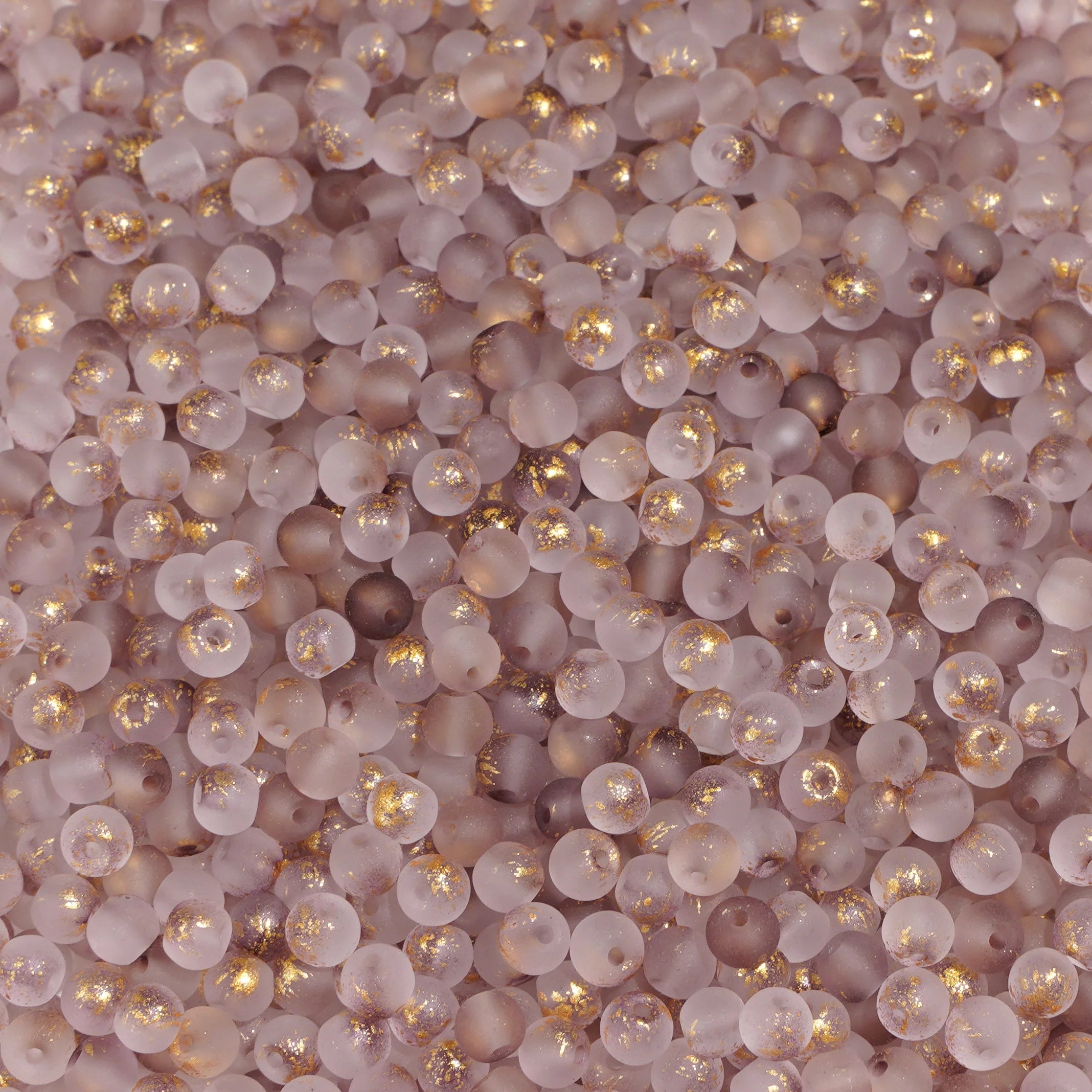 100Pcs 4mm High Quality Frosted Gold Splattered Glass Rice Beads Loose Beads for Handmade Jewelry DIY Bracelet Necklace Material
