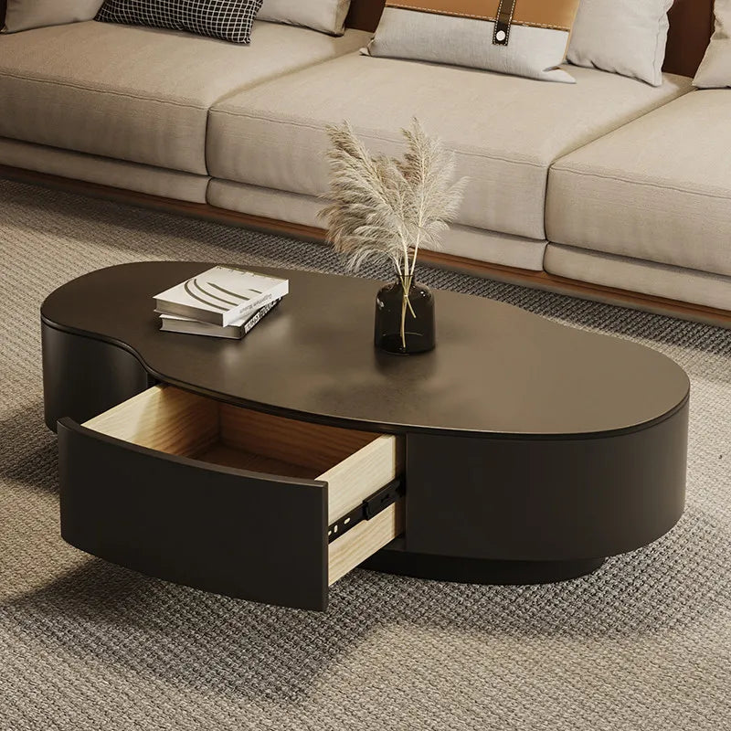 Special-shaped Coffee Tables Modern Luxury Service Sedentary Black Side Tables Storage Lounge Center Mid Century House Furniture