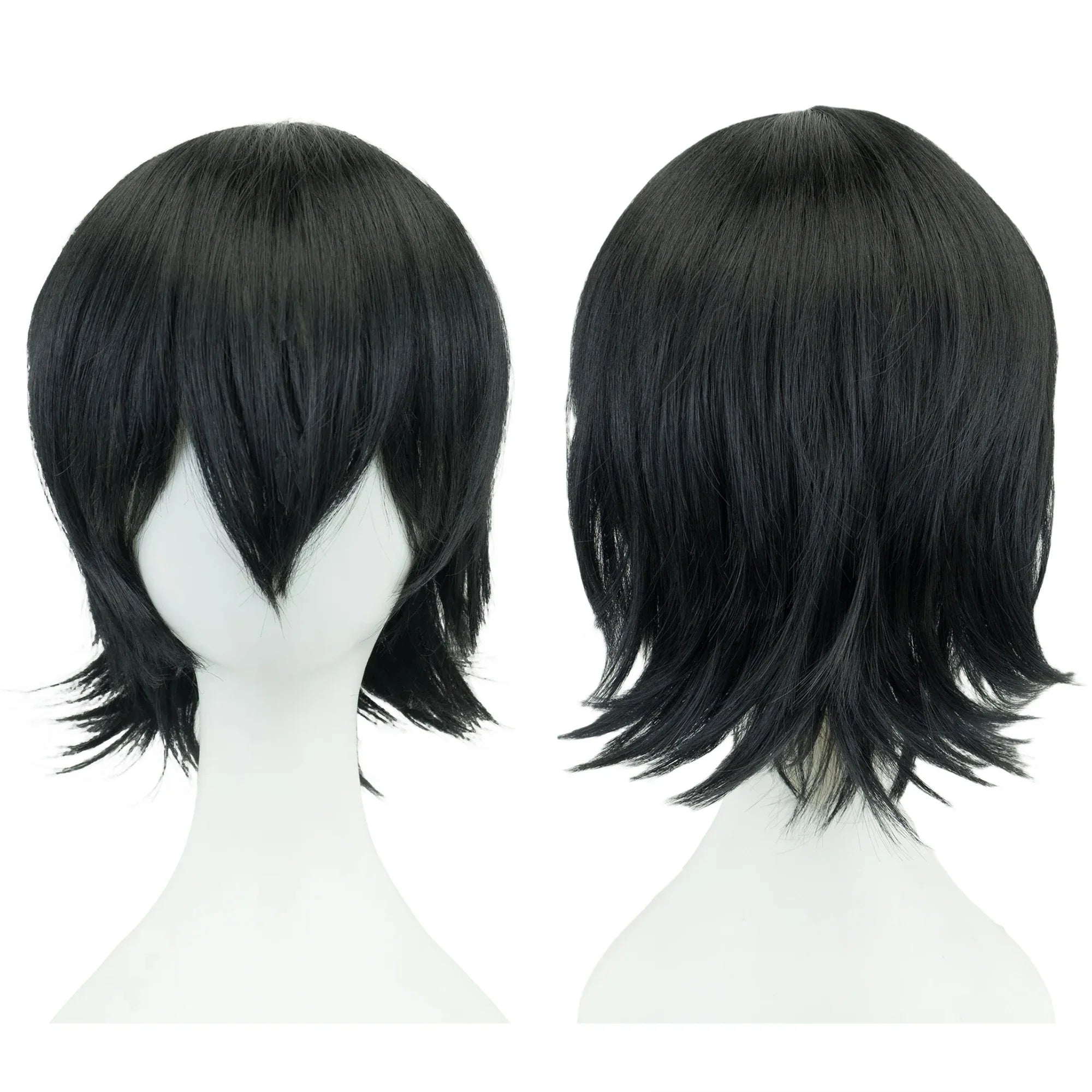 Synthetic Unisex 12 Inches Short Cosplay Hair Party BOB Wigs with Bangs Pink Blonde Orange Halloween Costume Lolita Wig