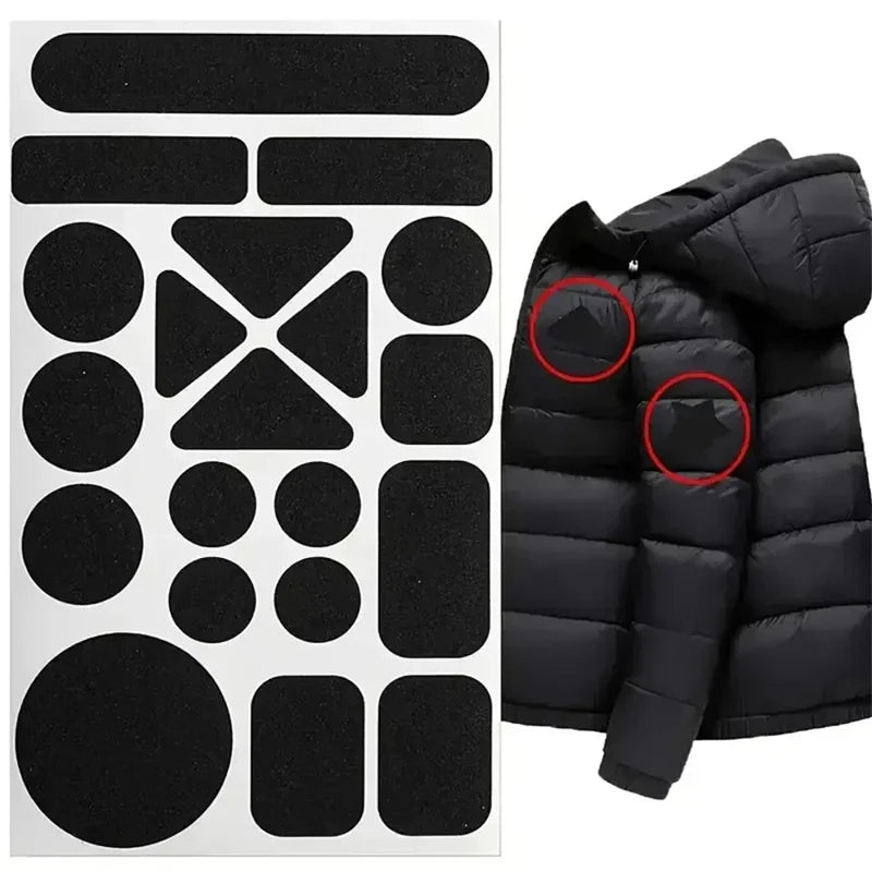 Universal Black Self-Adhesive Fabric Repair Patch (2-Piece) – No-Cut Instant Fix For Down Jackets & Coats