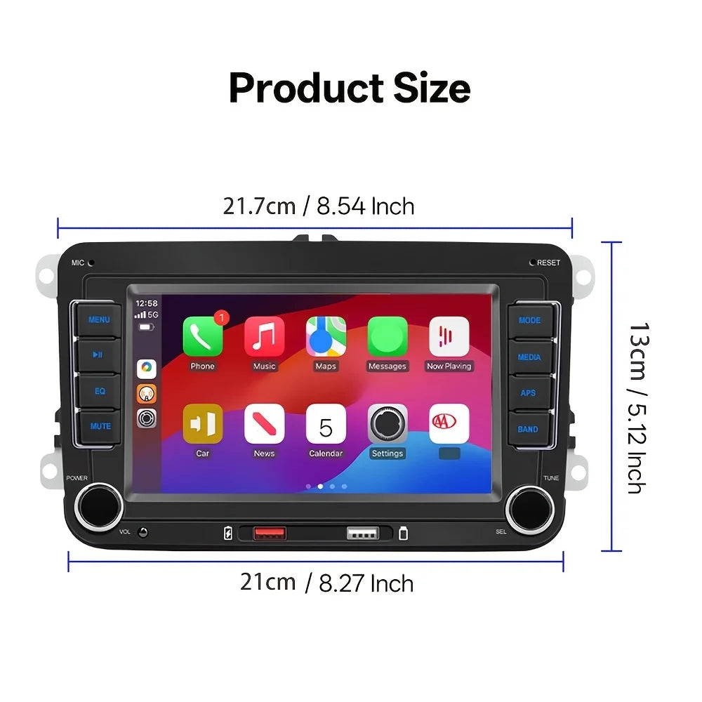 Car Stereo Receiver for VW Seat Skoda Passat Golf, Capacitive Touchscreen, Wireless Carplay And Android Auto, Radio Player
