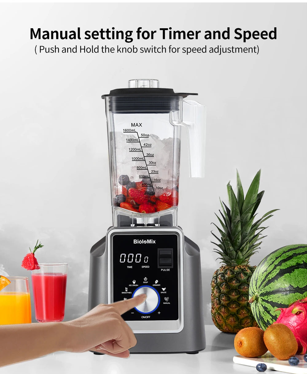 Biolomix Digital BPA FREE 2L Automatic Program Professional Commercial Blender Mixer Juicer Food Processor Ice Smoothies