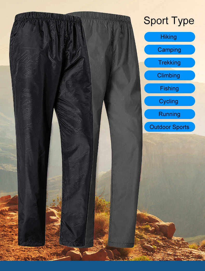 LNGXO Women Men Hiking Pants Outdoor Waterproof Pants Unisex Climbing Camping Sports Quick Dry Mountain Rain Trousers Anti UV