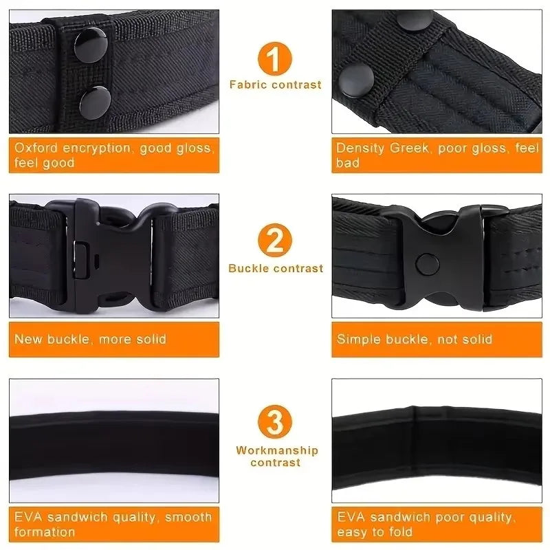 1pc Men's Belt Outdoor Tactical Belt Oxford Cloth Belt Mountaineering Belt Nylon Wide Waist Belt Work Belt Neutral Belts 2024New