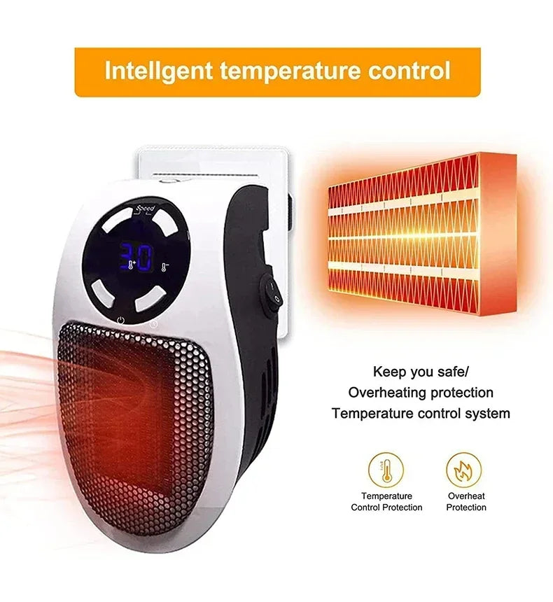 Remote Control Wall Mounted 350W Portable Electric Heater Convenient Room Heater Winter Heating Home Appliance