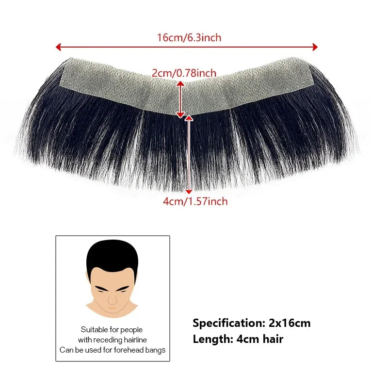 100% Human Hair Men PU V Loop Front Toupee Carefully Prune Natural Hairline Wigs Remy Hair Replacement Straight Hairpiece