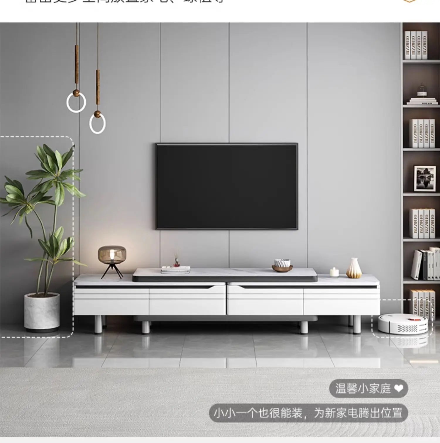 Modern LED TV Stand for Televisions Up Coffee Table Glass Shelves and Drawer Gaming Entertainment Center with Multiple Cabinet