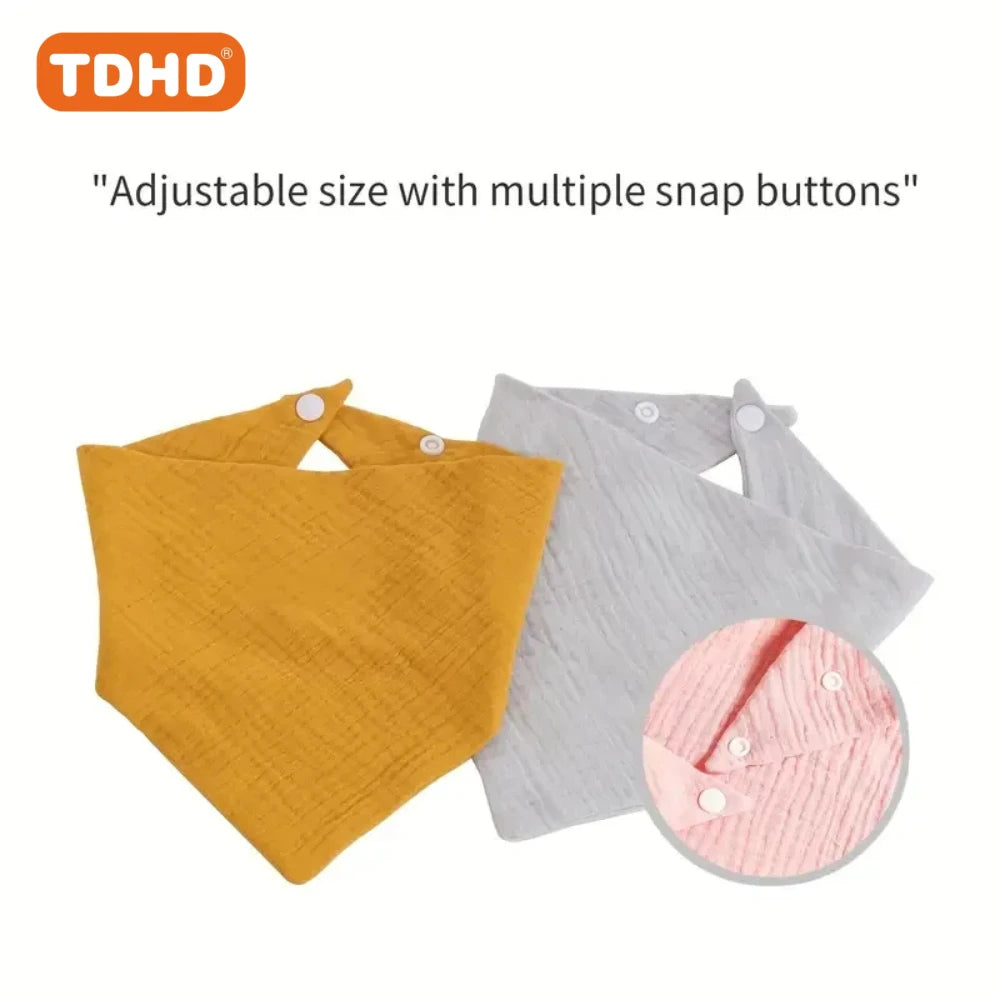 TDHD 7 PCSBaby solid color pure cotton muslin drool towel soft, skin friendly, absorbent, fast fashion color muslin bib