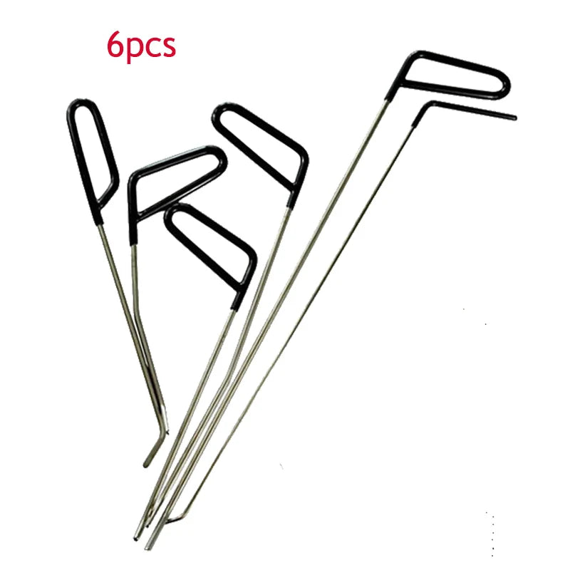 Car Dent Repair Stainless Steel Rods Hooks Crowbar Kit for Automotive Body Dent Removal Hail Dings Tools