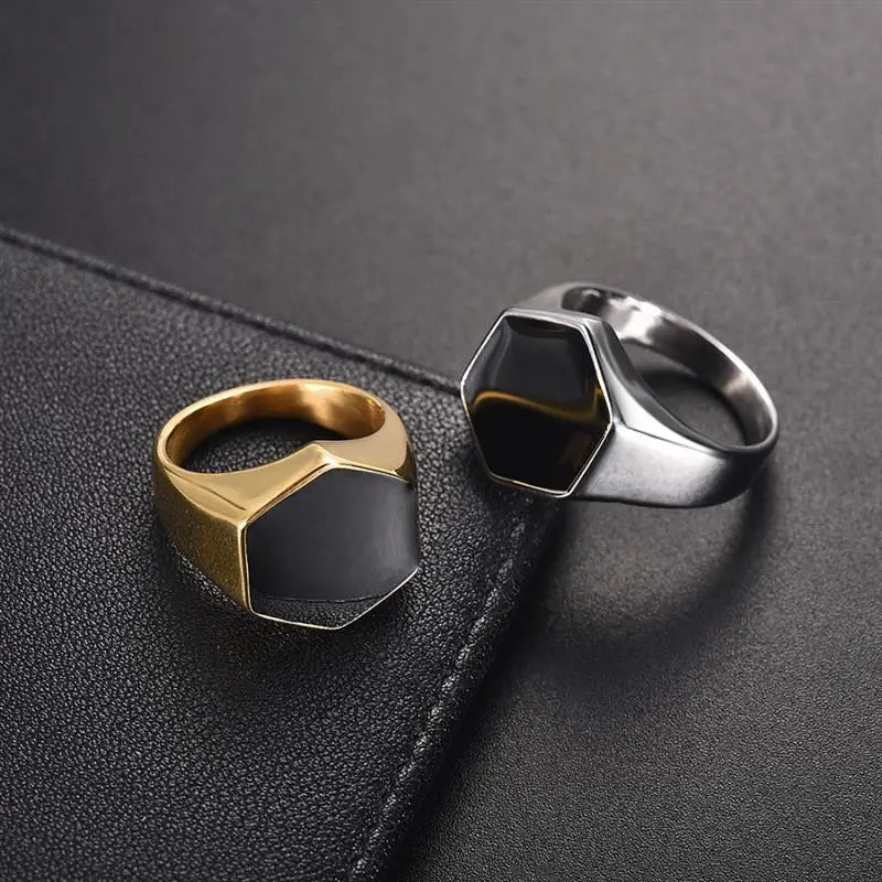 Jiayiqi Men'S Ring Punk Rock 316L Stainless Steel Signet Ring For Men Hip Hop Party Jewelry Male Wedding Gift Custom accept