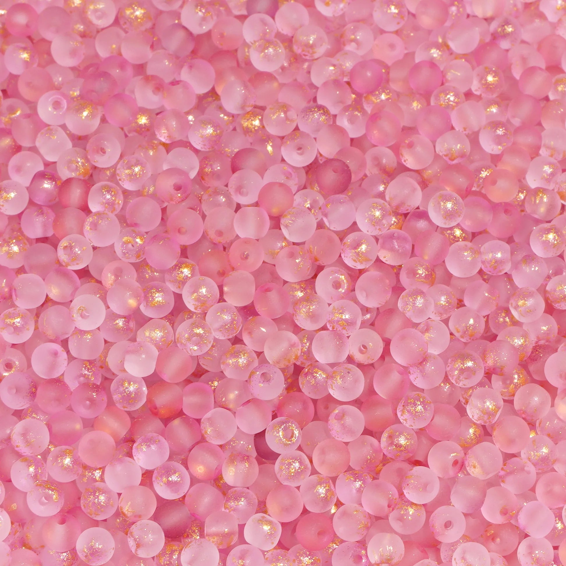 100Pcs 4mm High Quality Frosted Gold Splattered Glass Rice Beads Loose Beads for Handmade Jewelry DIY Bracelet Necklace Material