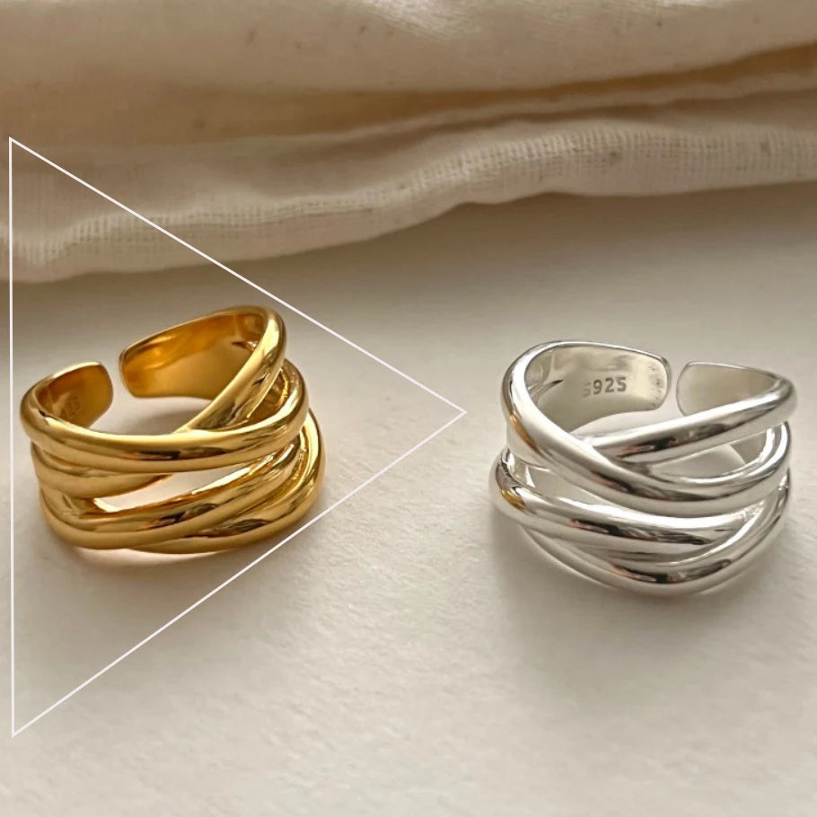 925 Sterling Silver Metal Flower Shell Geometric Rings For Women French Retro Romantic Open Thai