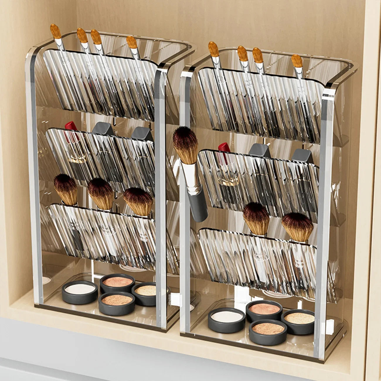Makeup Organizer Cosmetic Lipstick Jewelry Display Cases Stackable Storage Box Brush Holder Bathroom storage organization