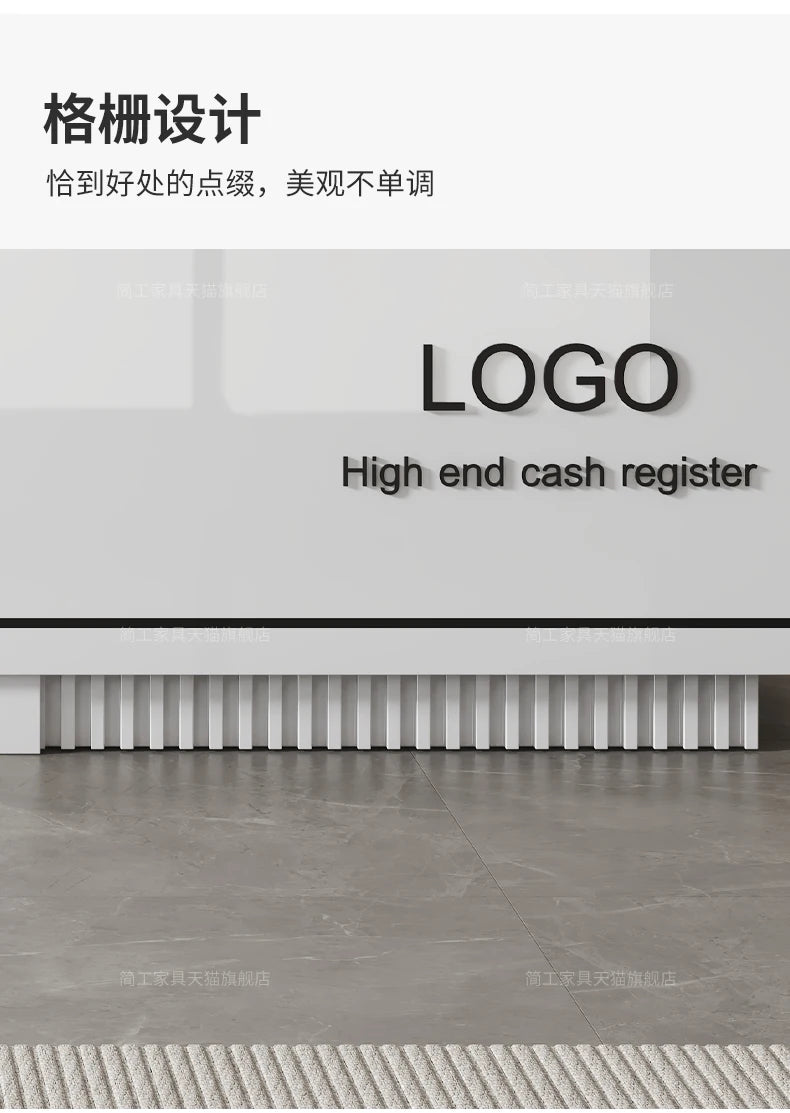 Customized Premium Desk Table Glamour Luxury Simple Elegant Reception Desk Modern Design Recepcion Mostrador Office Furniture