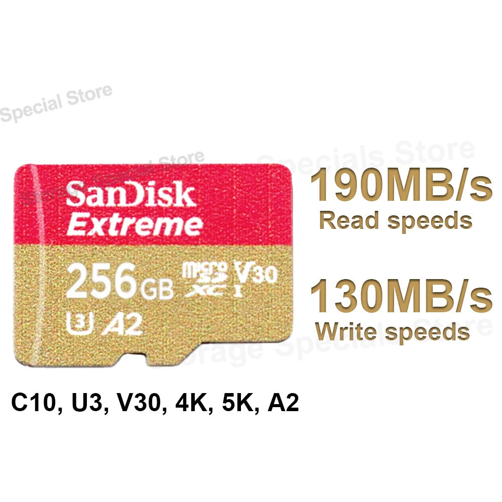 Sandisk Extreme micro Memory Card A2 U3 UHS-I Flash Cards USB3.0 4K micro SD Card for Camera GoPro DJI Nintendo Trans Flash Card